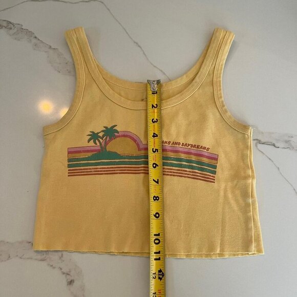Billabong Sunset Dreams Crop Top Women’s M Yellow Sleeveless Beach Surf - Picture 2 of 6